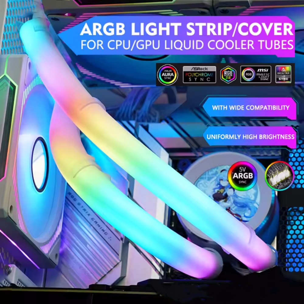 Flexible 5V ARGB LED Neon Tube - Aio Liquid Cooler ulasan dan harga