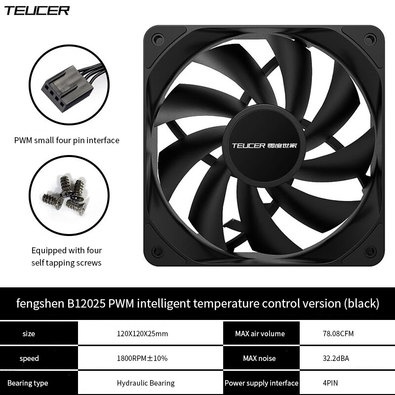 TEUCER PC Computer Case Fan PW - Gpu Cooler ulasan dan harga